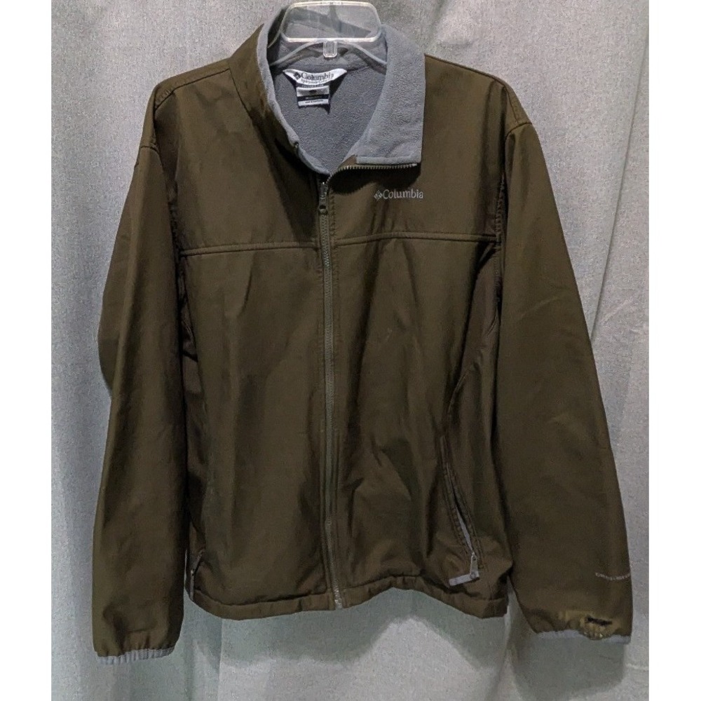 Columbia Softshell Jacket Mens XL Brown Fair Full Zip Fleece Lined WM6615